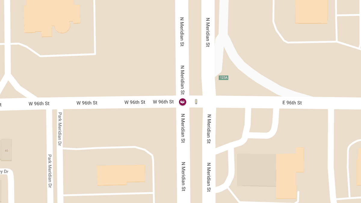 Two-Vehicle Crash with Injuries at N Meridian St & E 96th St