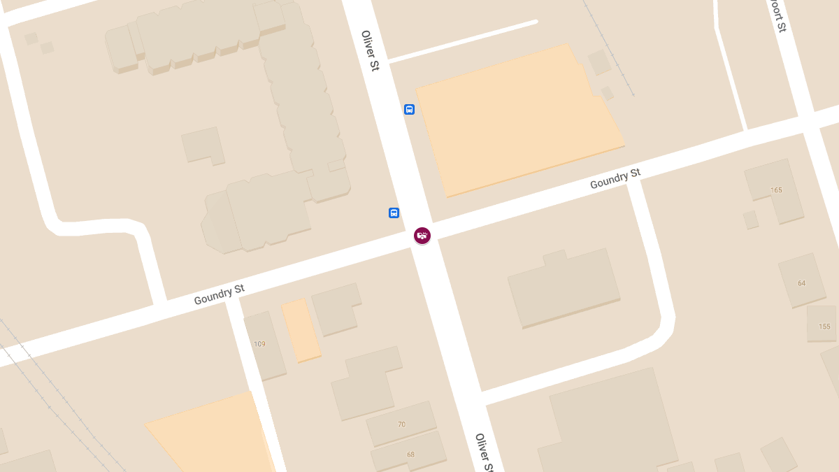 Two-Vehicle Crash with Injuries at Oliver St & Goundry St