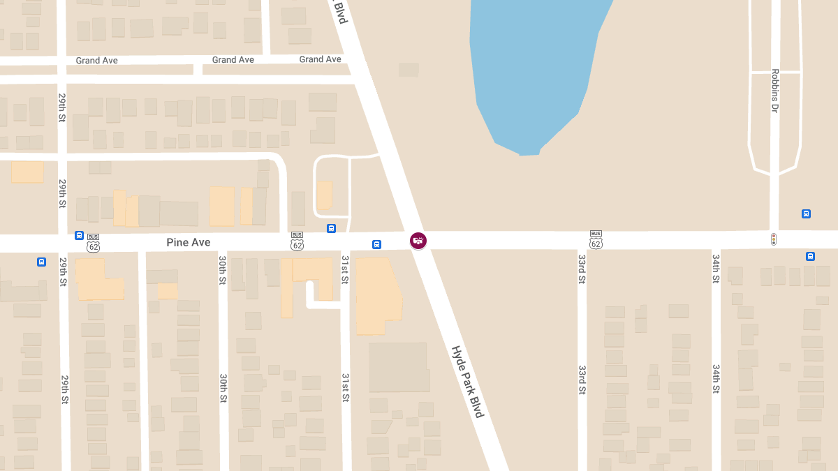 Two-Vehicle Crash with Injuries at Pine Ave & Hyde Park Blvd