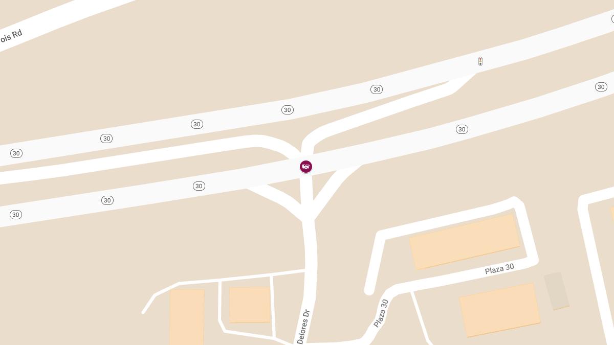 Two-Vehicle Crash with Injuries on Hwy 30 at Delores Dr