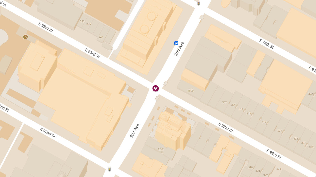 Two-Vehicle Crash with Possible Injuries at E 93rd St & 2nd Ave