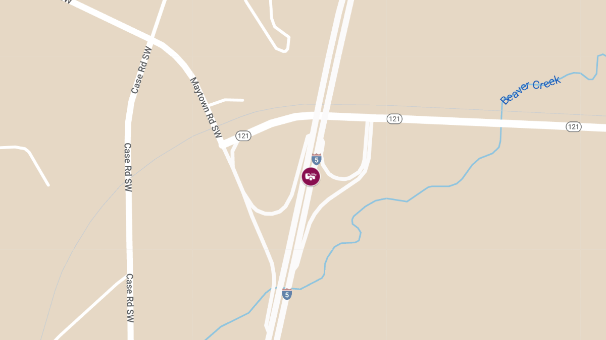 Two-Vehicle Injury Crash Reported on I-5 Near Maytown Rd SW