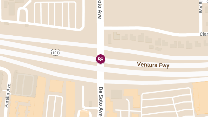 Accident with Injury at Oxnard St & De Soto Ave