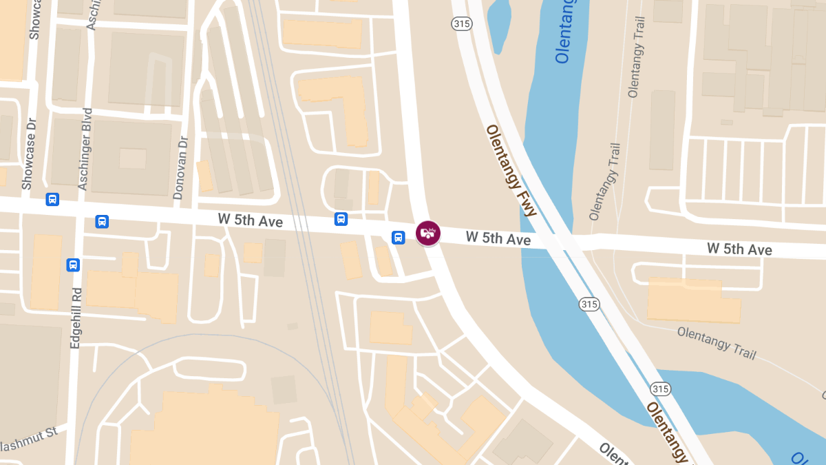 Unresponsive Driver Reported in Crash at Olentangy River Rd & W 5th Ave