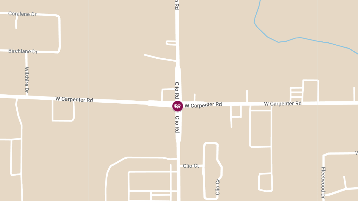 Vehicle Accident with Injuries at Clio Rd & W Carpenter Rd