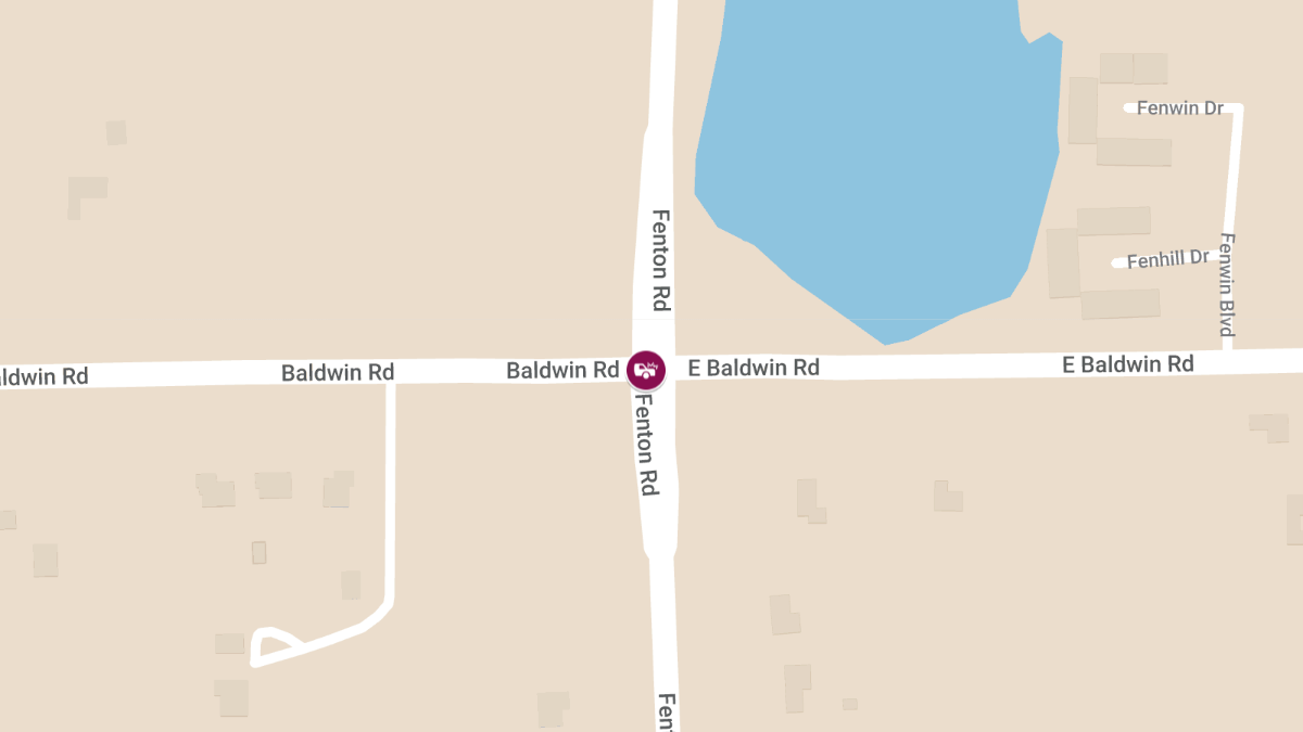 Vehicle Accident with Injuries at Fenton Rd & W Baldwin Rd