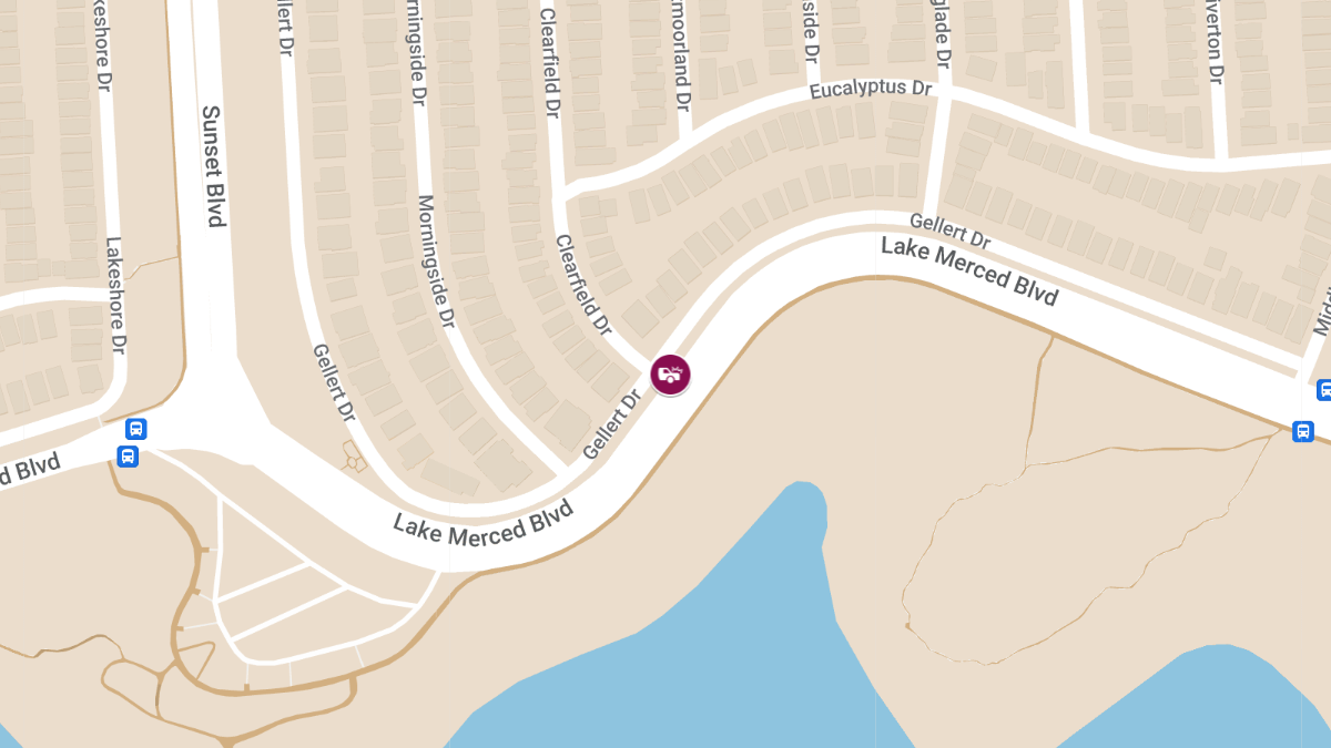 Vehicle Collision With Injuries at Lake Merced Blvd & Clearfield Dr