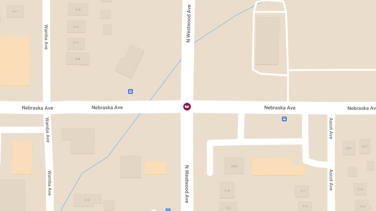 Vehicle Collision With Injuries at Nebraska Ave & N Westwood Ave
