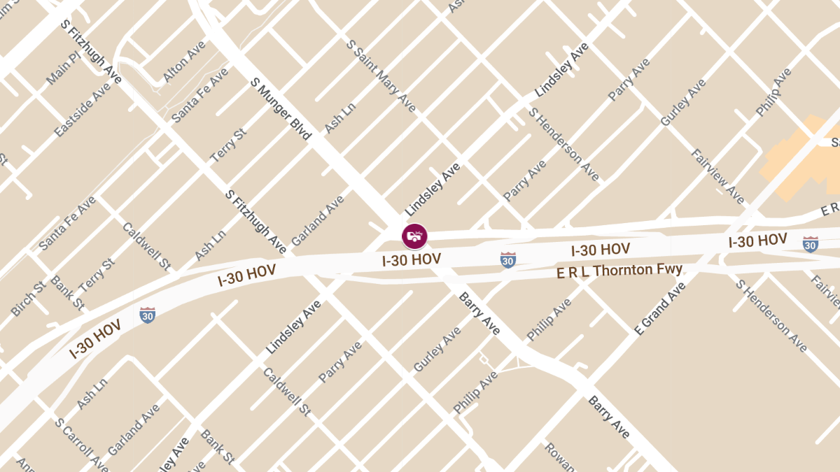 Vehicle Collision With Injuries at S Munger Blvd & E R L Thornton Fwy