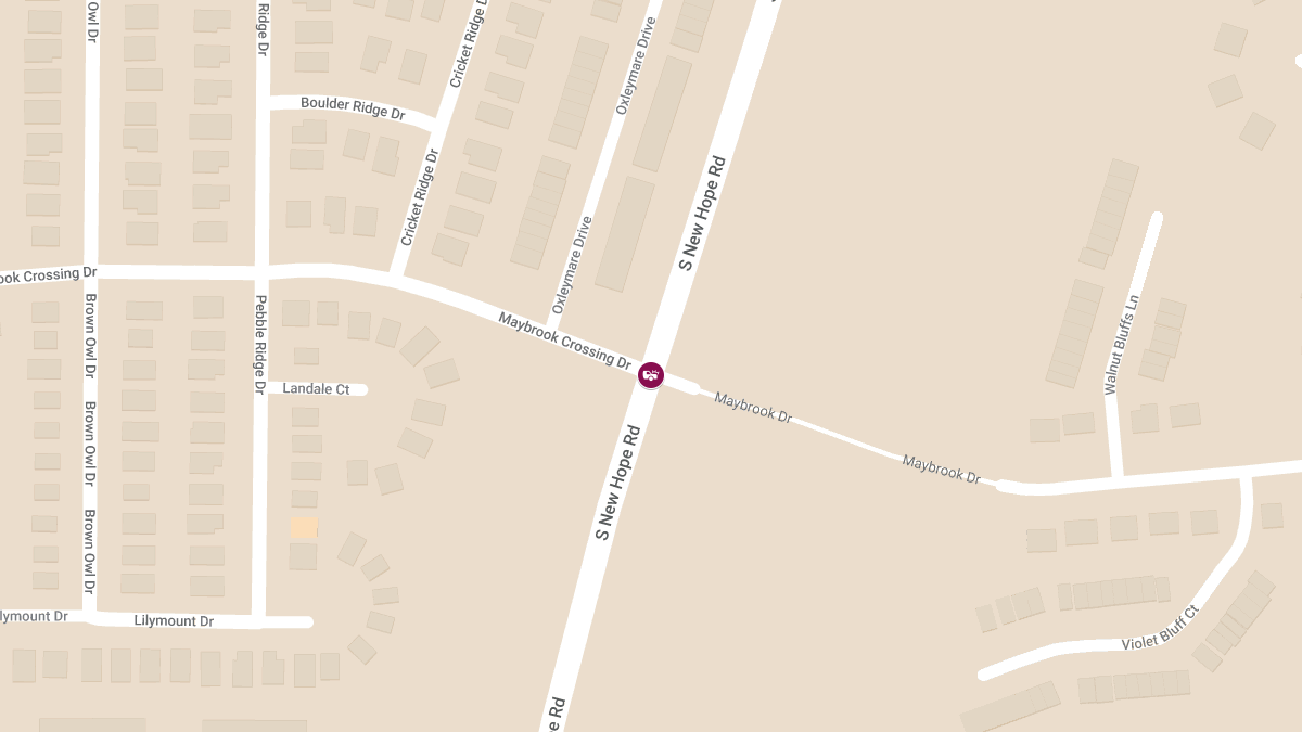 Vehicle Collision With Injuries at S New Hope Rd and Maybrook Crossing Dr