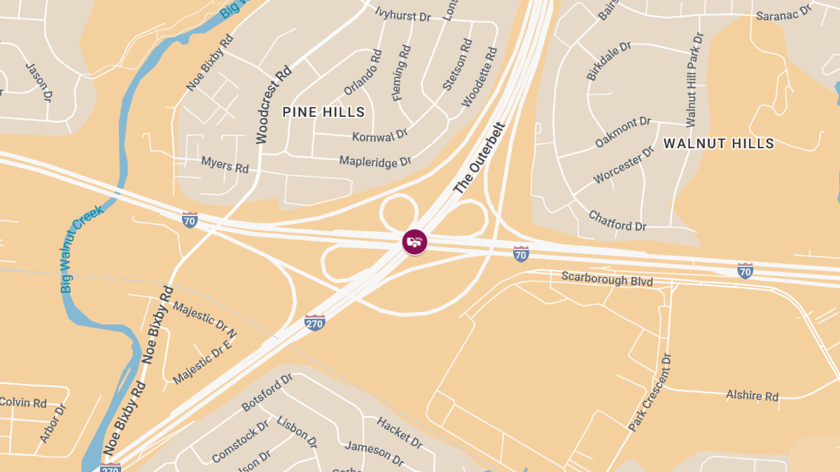 Vehicle Collision With Injuries on I-270 N at I-70 E