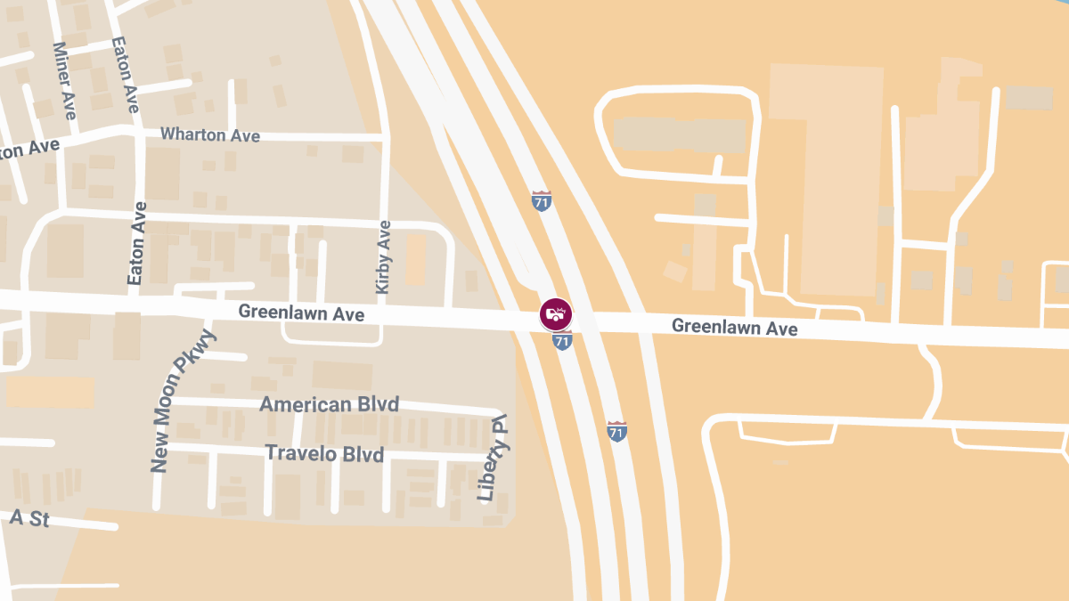 Vehicle Collision With Injuries on I-71 N at Greenlawn Ave