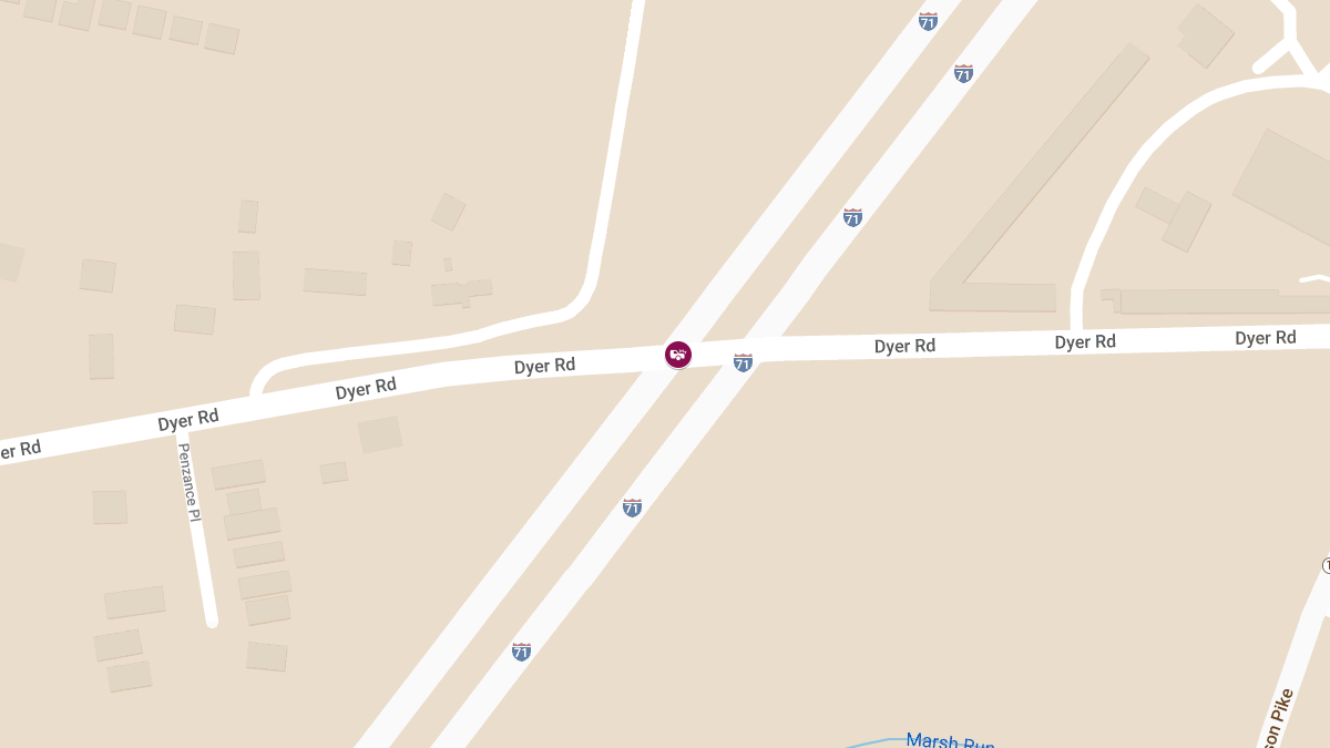 Vehicle Collision With Injuries on I-71 SB at Dyer Rd