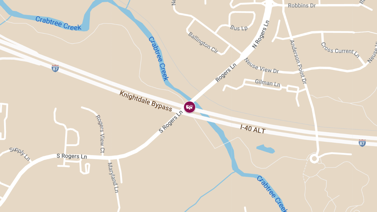 Vehicle Collision With Injuries on I-87 NB at S Rogers Ln
