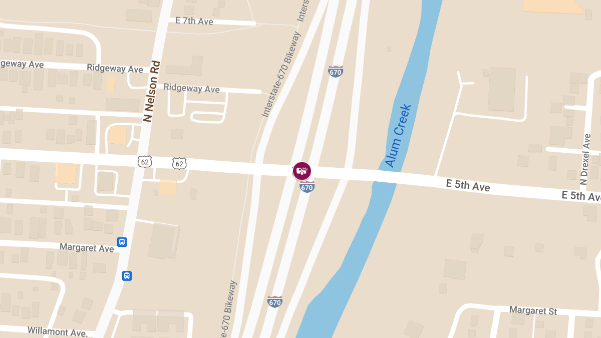 Vehicle Collision with Injuries Reported on I-670 E at E 5th Ave