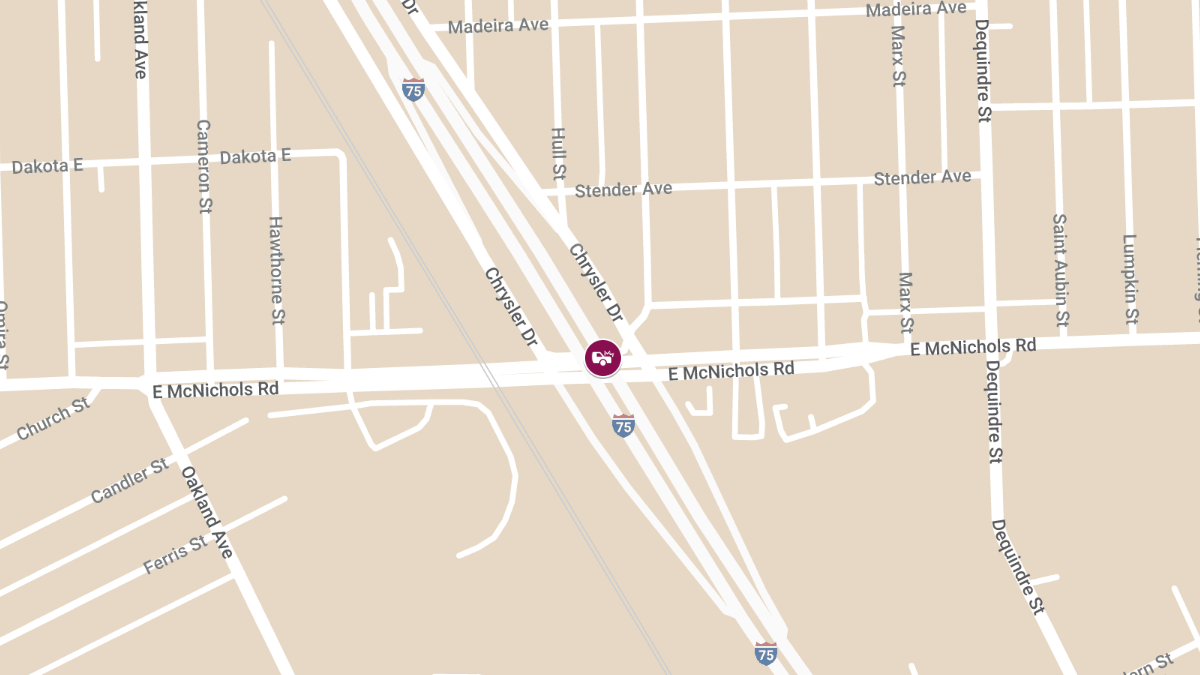 Vehicle Collision with Injuries at I-75 N & E McNichols Rd