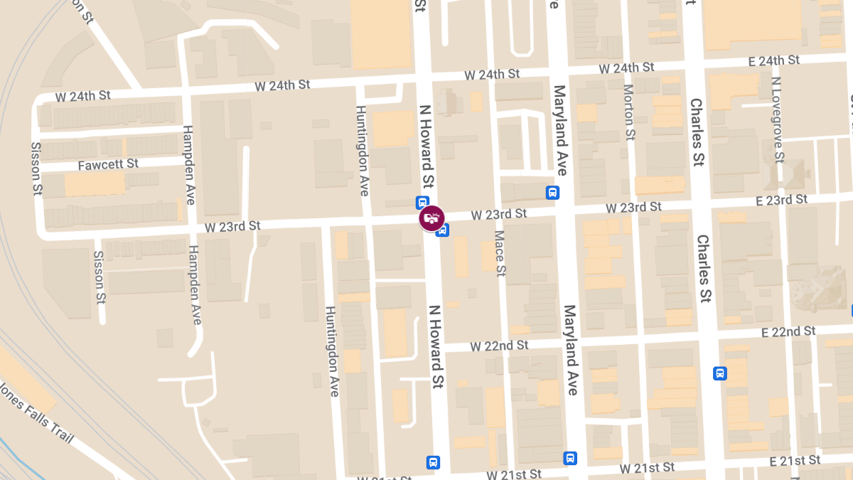 Vehicle Collision with Injuries at N Howard St & W 23rd St