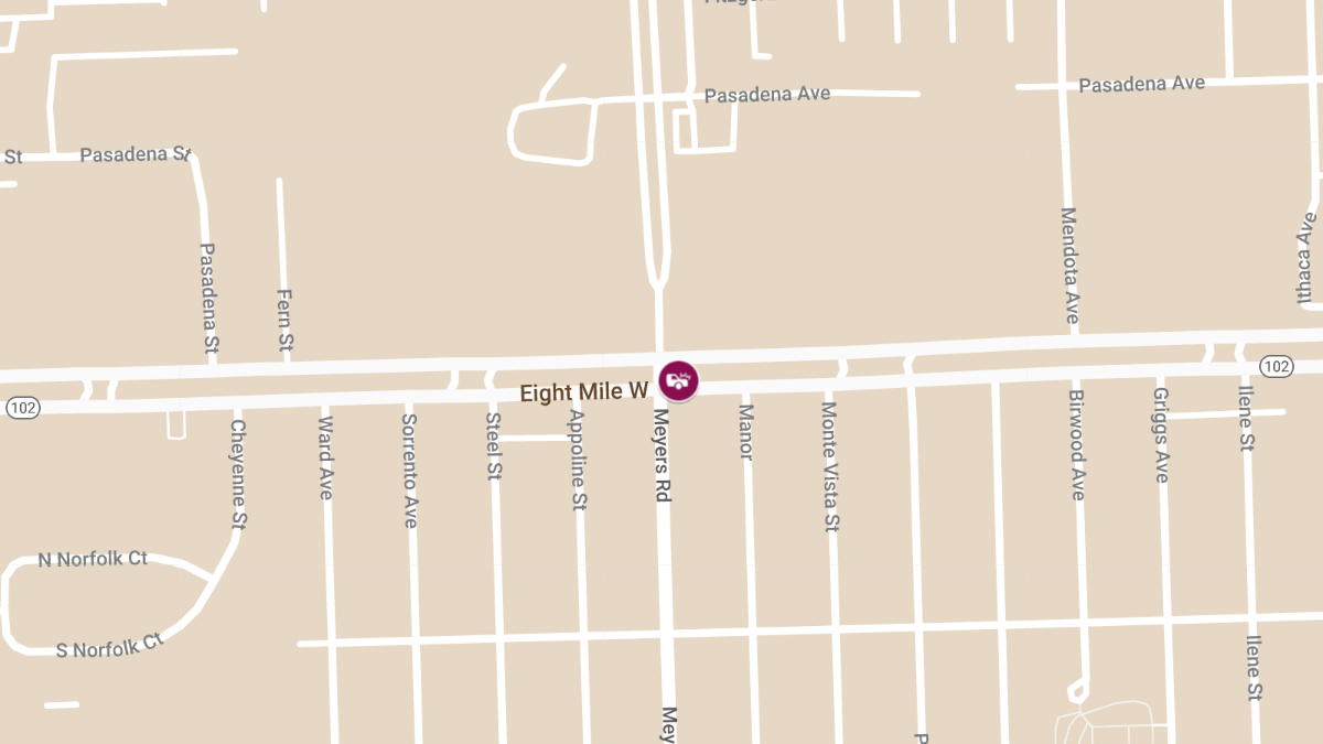 Vehicle Collision with Injuries at W 8 Mile Rd & Meyers Rd