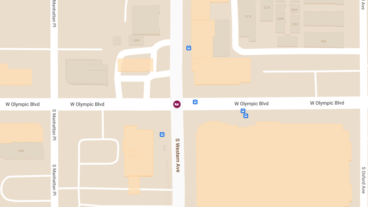 Vehicle Collision with Injuries at W Olympic Blvd & S Western Ave