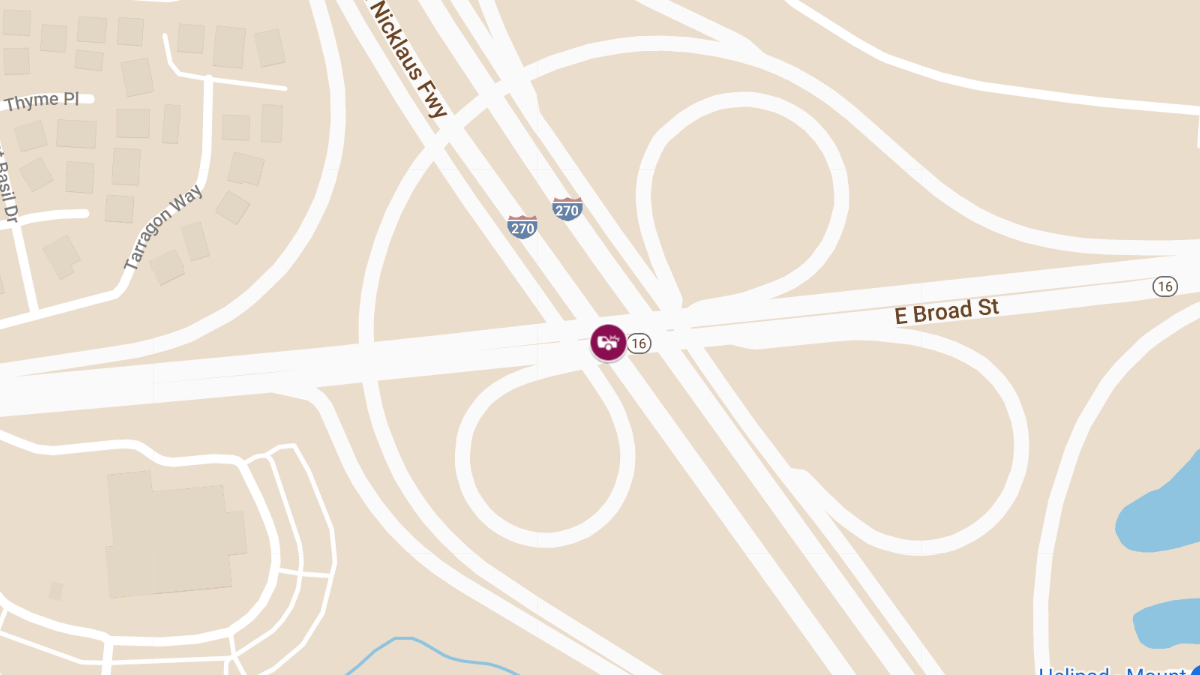 Vehicle Collision with Injuries on I-270 S Ramp to E Broad St