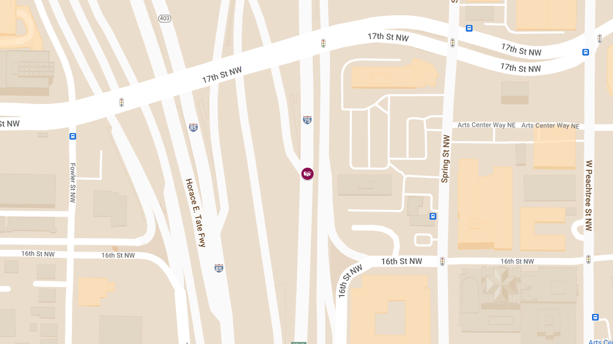 Vehicle Collision with Injuries on I-85 N & I-75 N in Midtown