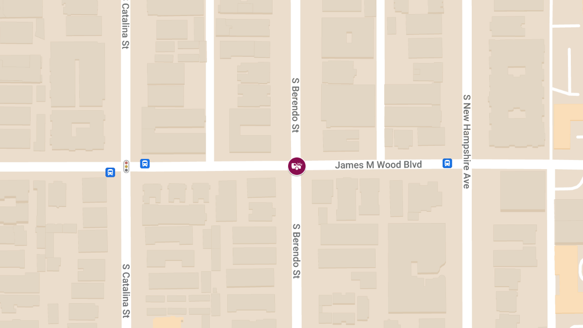 Vehicle Crash With Injuries at James M Wood Blvd & S Berendo St
