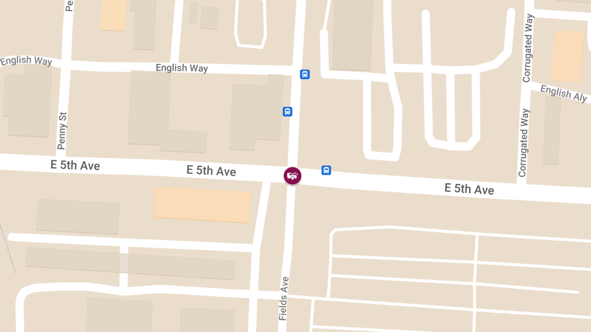 Vehicle Crash with Injuries at E 5th Ave & Fields Ave