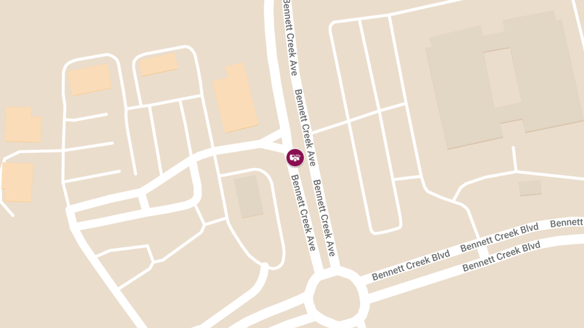 Vehicle Crashes With Injuries on Bennett Creek Ave, Two Injured
