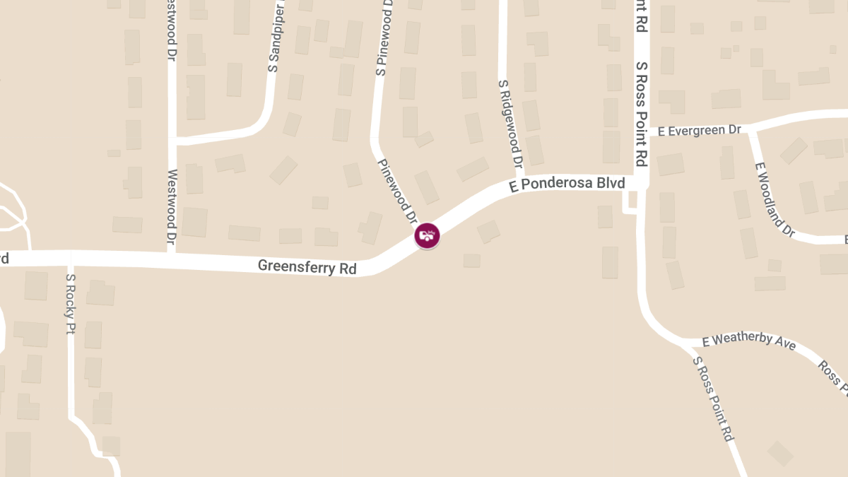 Vehicle Fire and Injury Crash at Ponderosa and Pinewood
