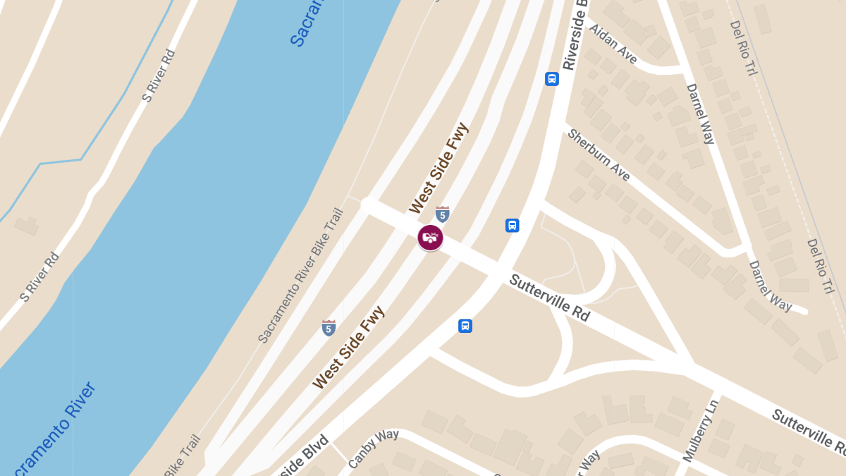 Vehicle Overturns in Crash on I-5 Off-Ramp to Sutterville Rd