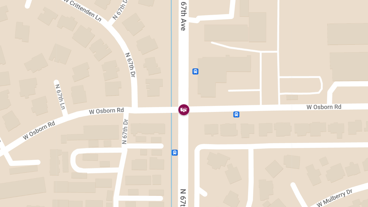 Woman Injured in Vehicle Crash at N 67th Ave & W Osborn Rd