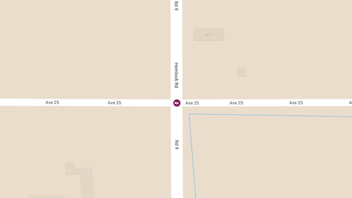 Woman Killed in Two-Vehicle Crash at Avenue 25 & Road 9