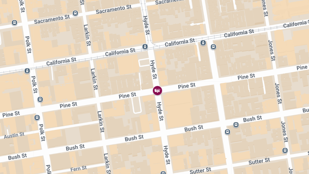 1 Injured in Car Crash at Pine St & Hyde St