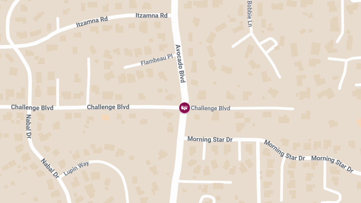1 Injured in Crash at Avocado Blvd & Challenge Blvd