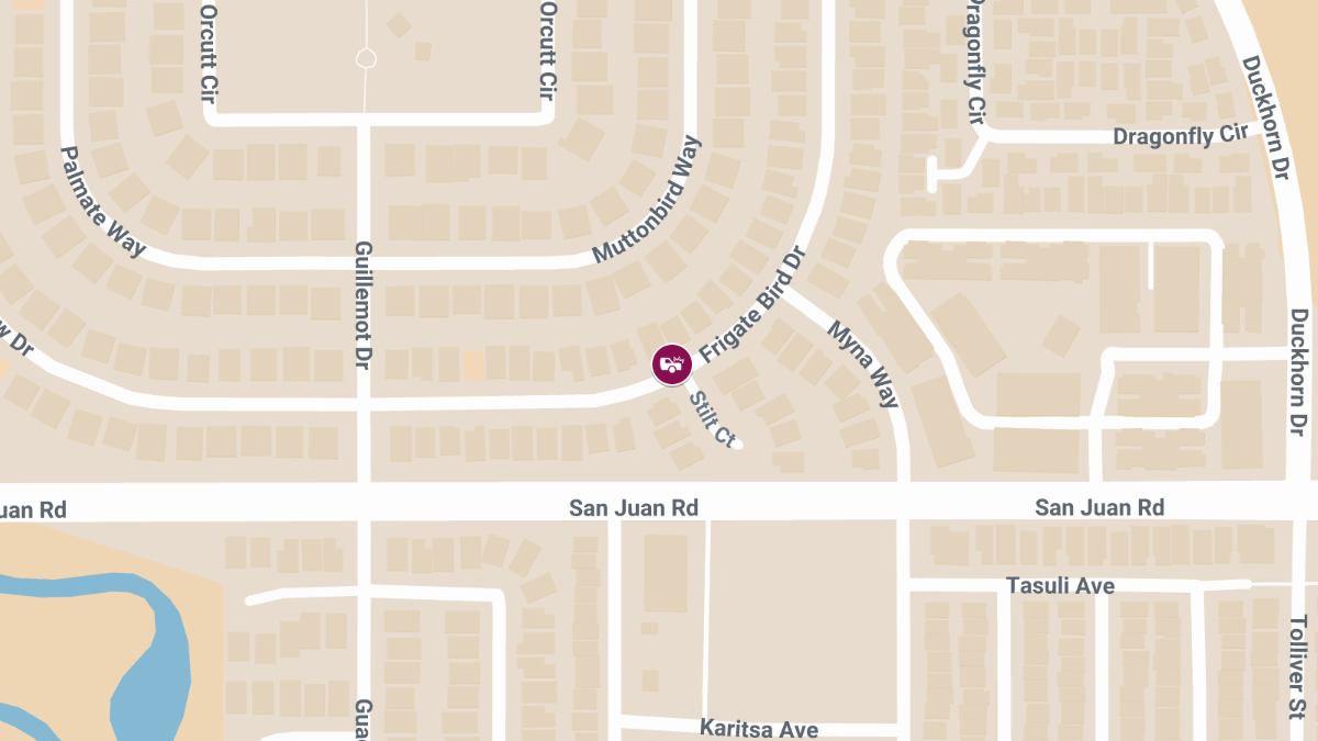 1 Injured in Crash on Frigate Bird Dr Near Guillemot Dr