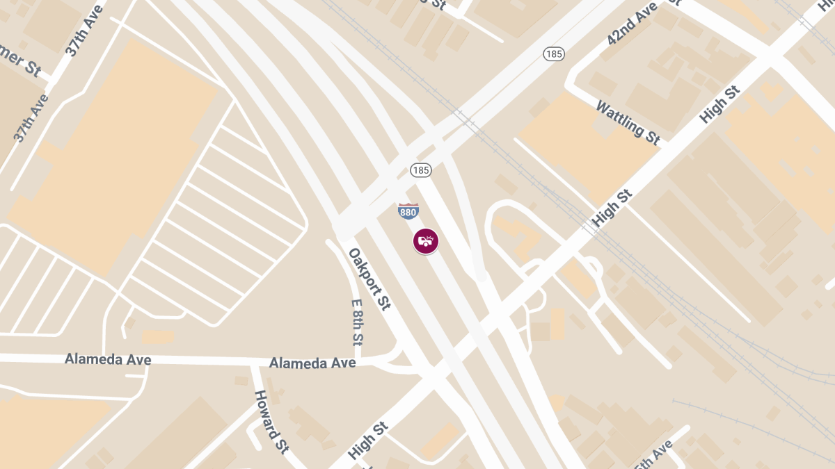 1 Injured in Multi-Vehicle Crash on I-880 Near High St