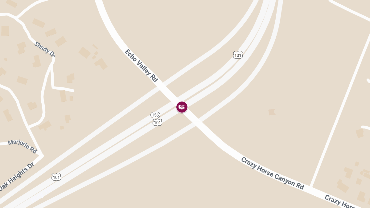1 Injured in Rollover Crash on Hwy 101 at Echo Valley Rd