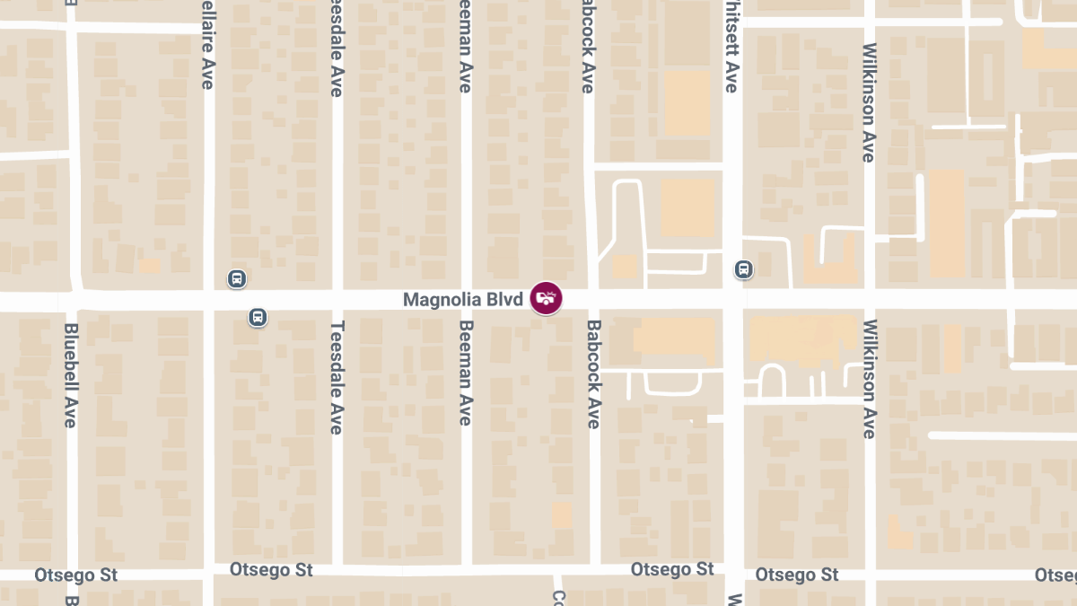 Accident With Injuries at 12345 Magnolia Blvd