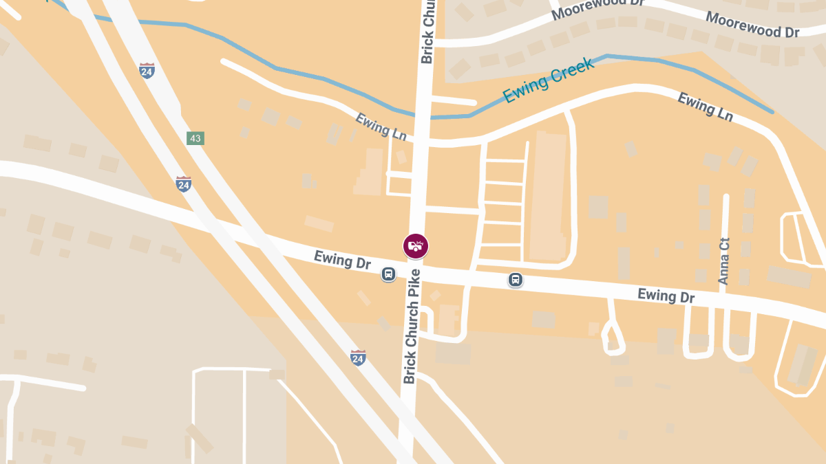 Accident with Injuries at Brick Church Pike & Ewing Dr