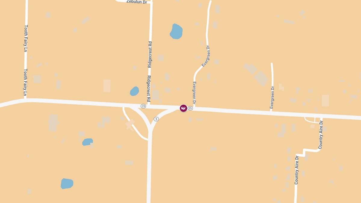 Accident with Injuries on NB State Highway 25