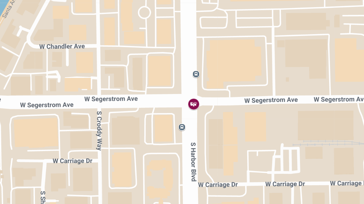 Auto Collision With Injuries at Harbor Blvd & Segerstrom Ave