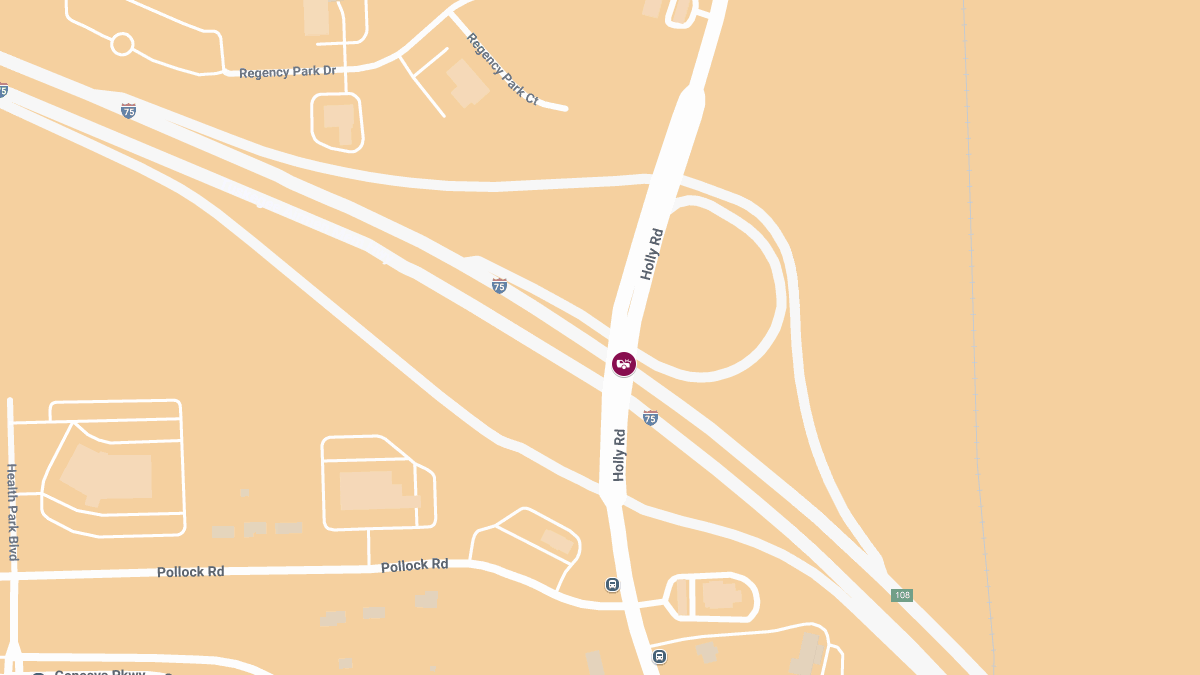 Auto Crash with Injuries Reported at Holly Rd & NB