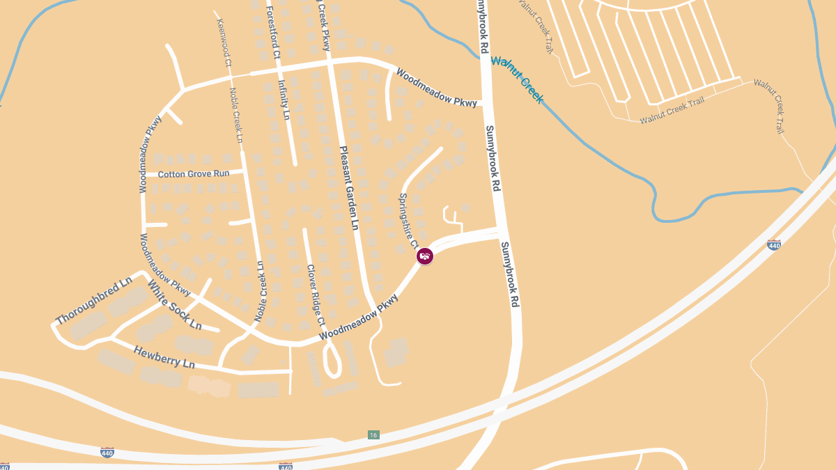 Auto Crash with Injuries at Woodmeadow Pkwy & Springshire Ct
