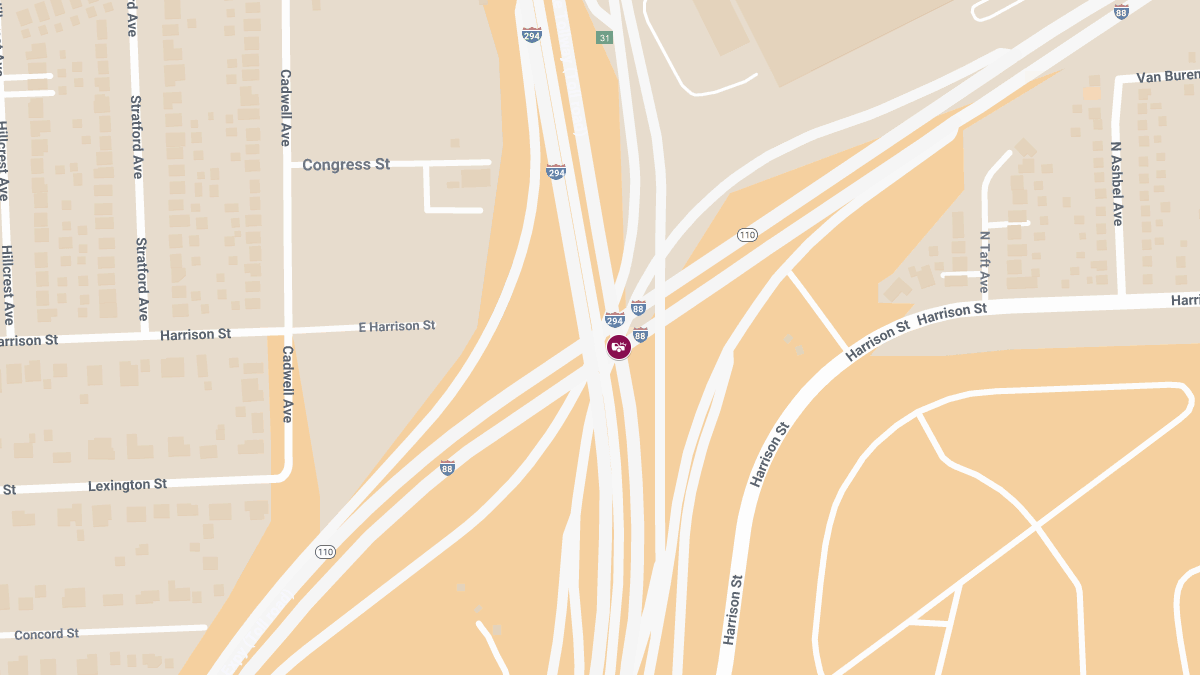 Auto Crash with Injuries on Northbound I-294 at I-88