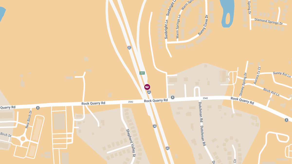 Auto Crash with Injuries on Ramp from Rock Quarry Rd to I-40 WB