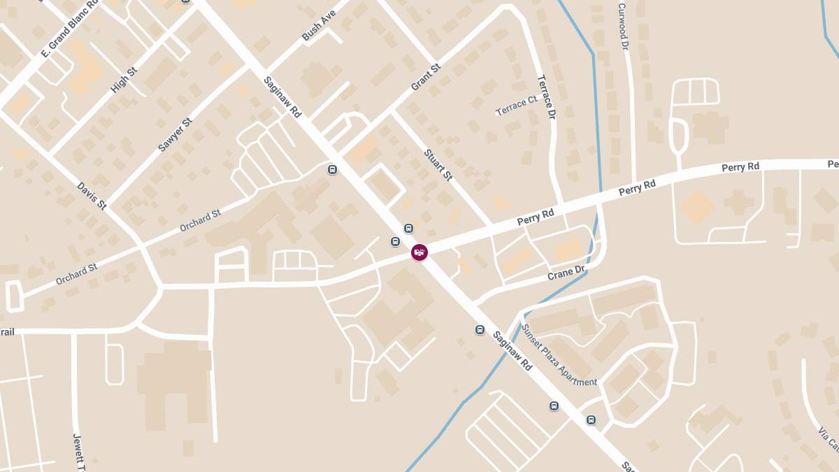 Auto Crash with Reported Injuries at S Saginaw St & Perry Rd