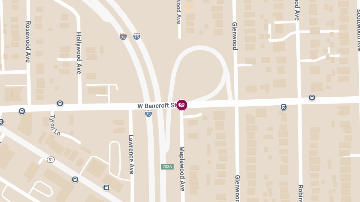 Car Accident with Injuries at Maplewood Ave & W Bancroft St