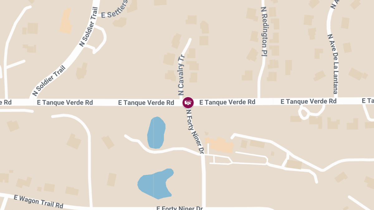 Car Accident with Injuries on Tanque Verde Rd at Forty Niner Dr