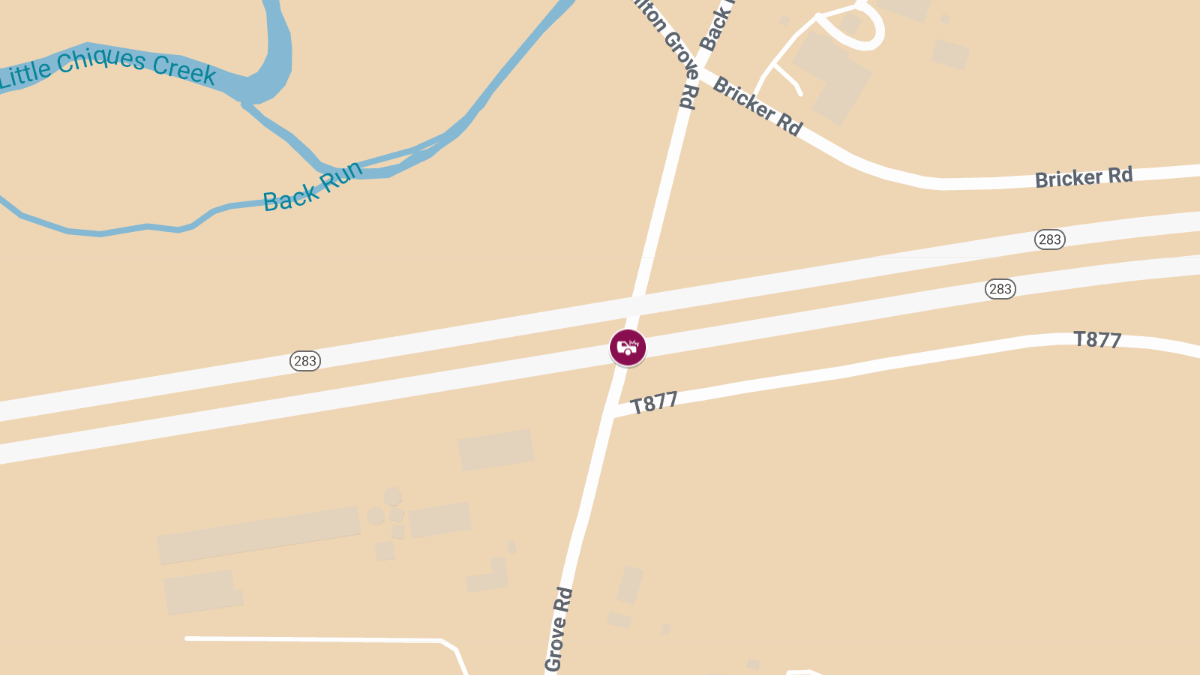 Car Collision with Injuries at Rte 283 W & Milton Grove Rd