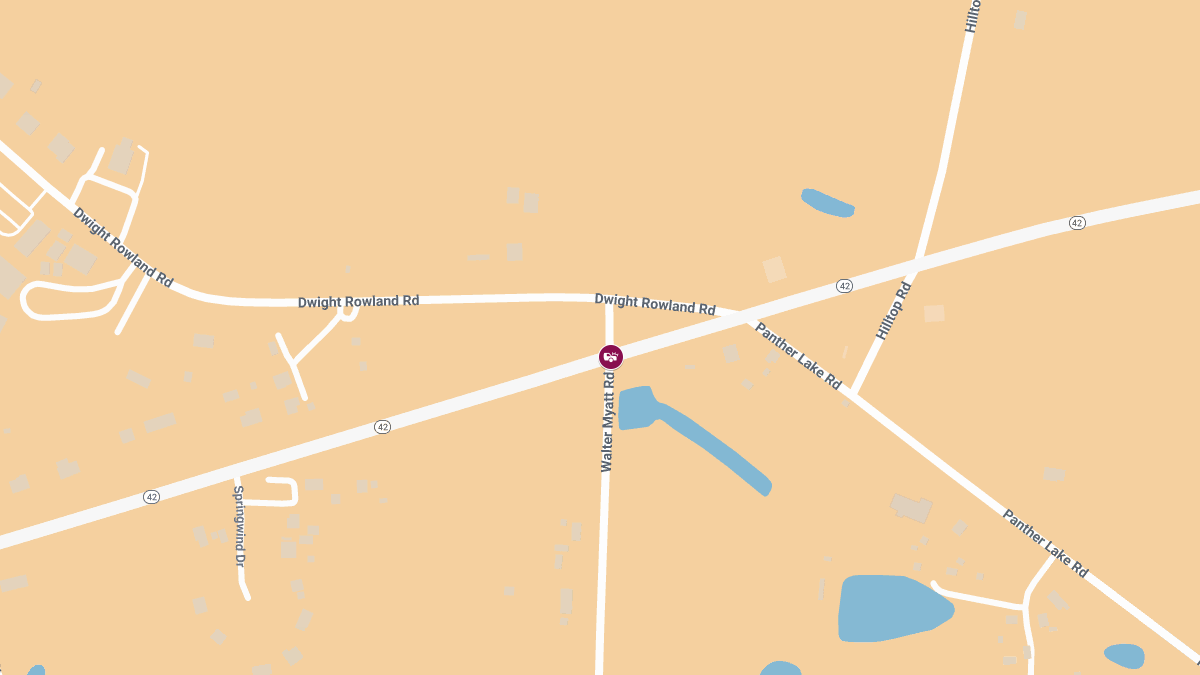Car Crash with Injuries at NC 42 Hwy and Walter Myatt Rd